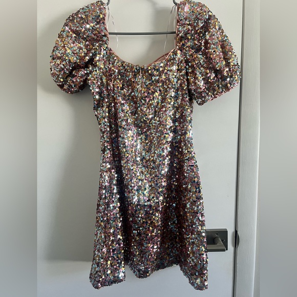 LULUS MULTICOLOR SEQUIN MINI DRESS SIZE SMALL - Picture 2 of 4